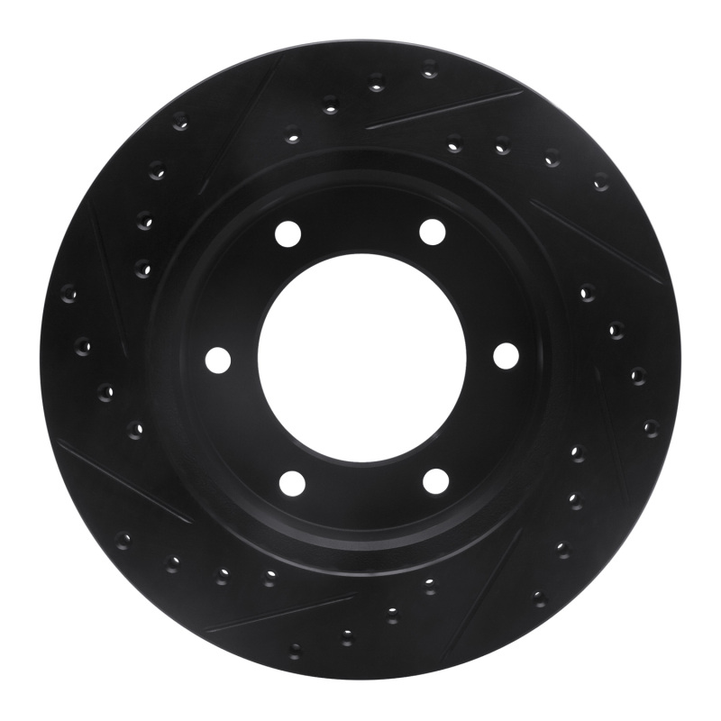 Honda Passport Brake Rotor (1) - Front Right - R1 Concepts - Drilled & Slotted - Black - `01-`04